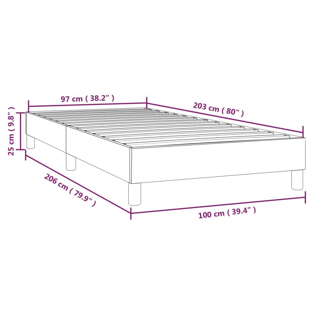 Box Spring Bed Frame Light Gray 39.4