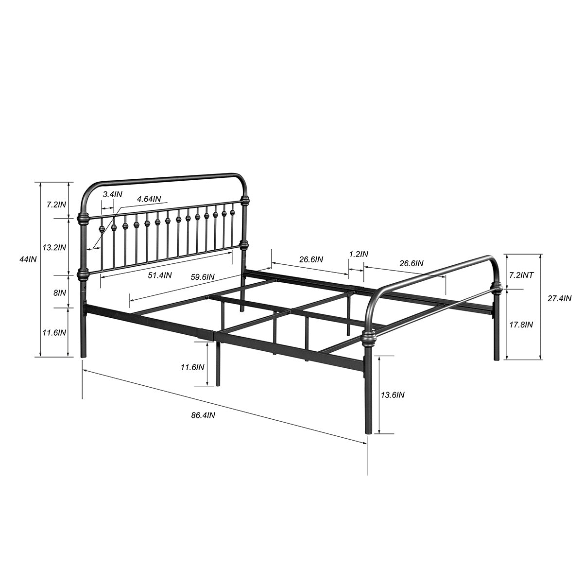 Metal Bed Frame Queen Size Standerd Bed Frame