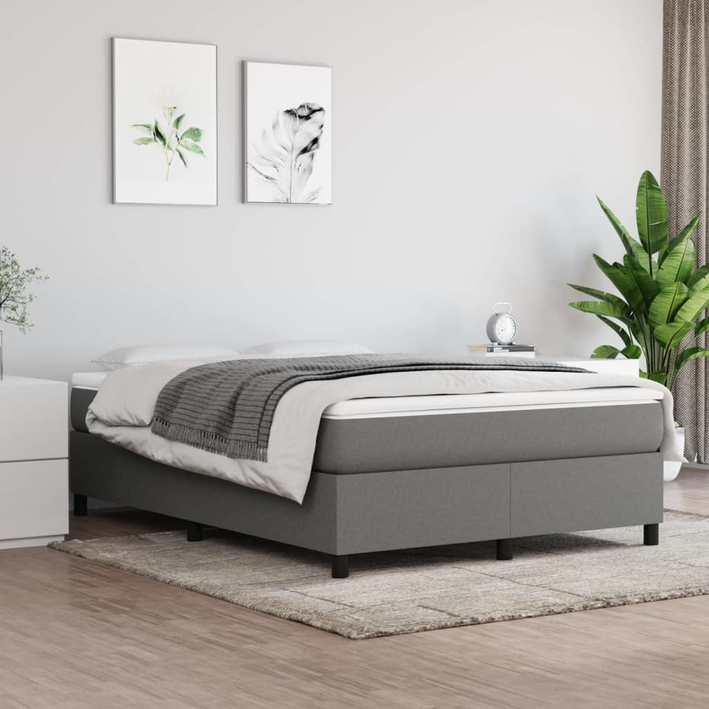 Box Spring Bed Frame Dark Gray 59.8