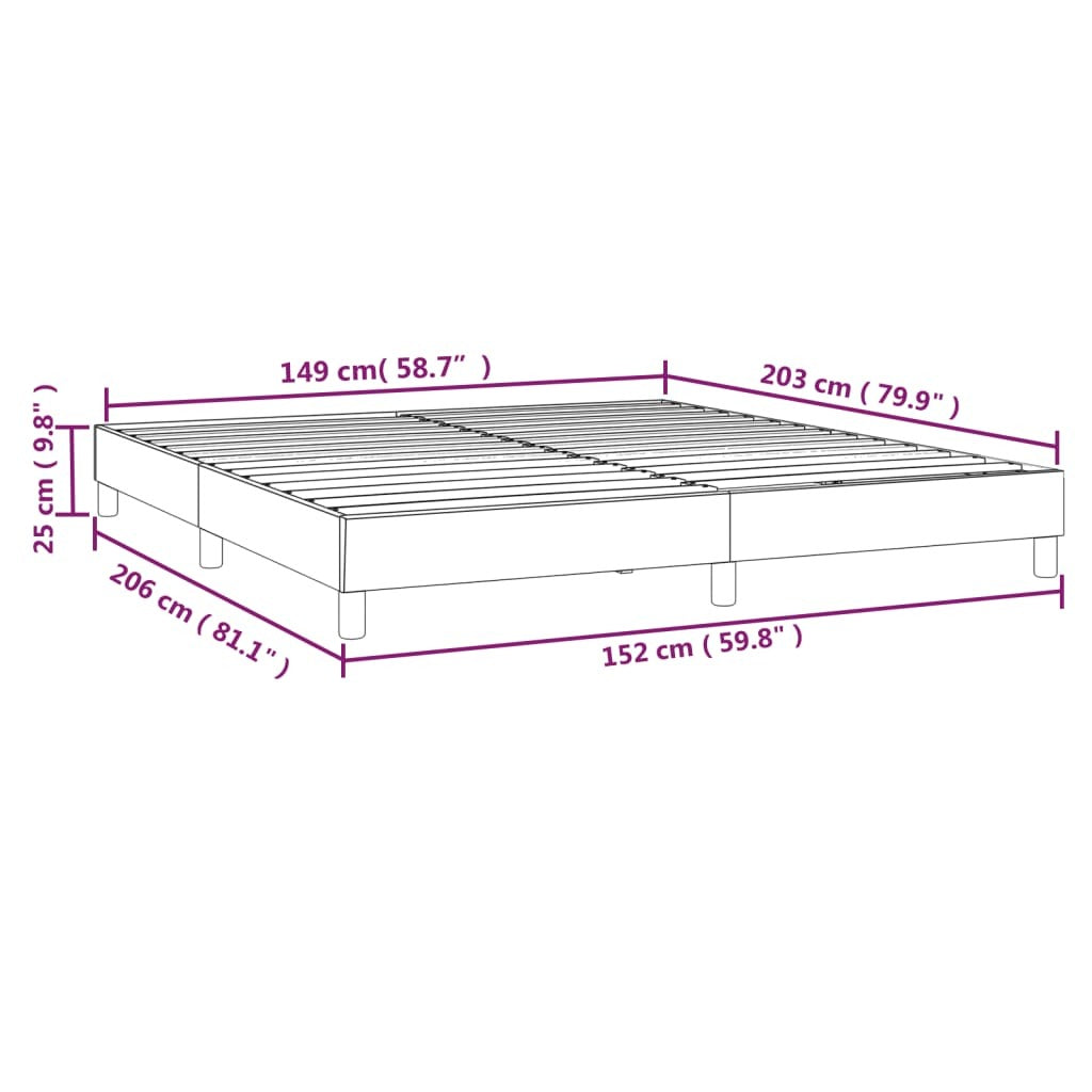 Box Spring Bed Frame Light Gray 59.8