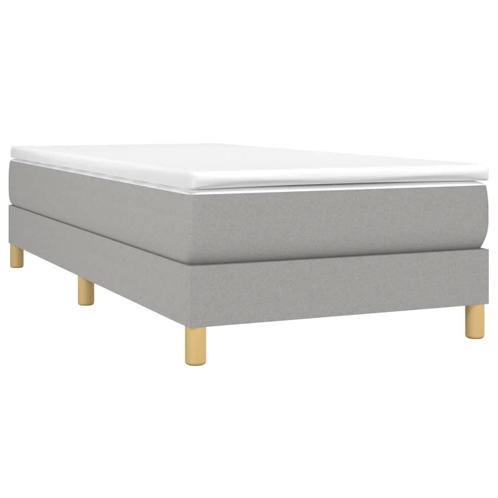 Box Spring Bed Frame Light Gray 39.4